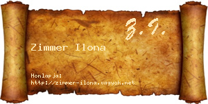 Zimmer Ilona névjegykártya
